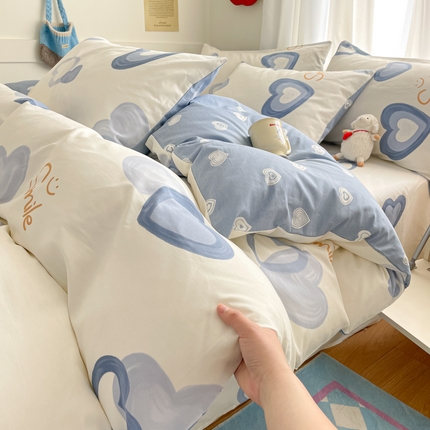 91家纺网 家纺一手货源 找家纺 首尔家纺 2025新款全棉印花四件套小清新系列 小欣喜