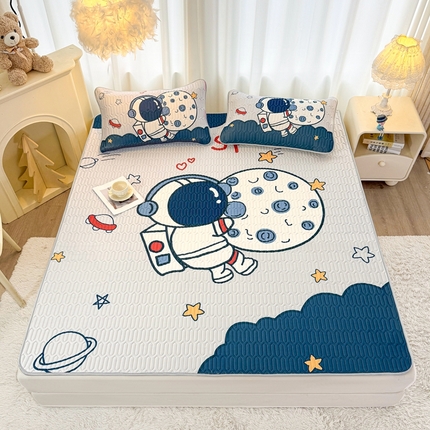 91家纺网 家纺一手货源 找家纺 （总）希廷顿 2025新款大版印花乳胶凉席三件套