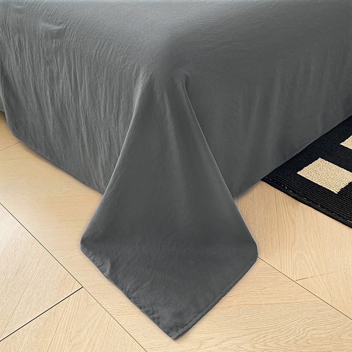 91家纺网 家纺一手货源 找家纺 益多眠 2026新款水洗棉夏被四件套 少女+深灰