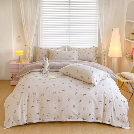 91家纺网 家纺一手货源 找家纺 （总）星窝家纺 2025新款纽扣款水洗棉印花四件套