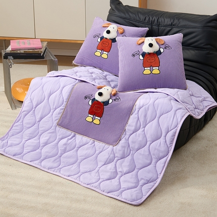 91家纺网 家纺一手货源 找家纺 枕芯真意 枕芯真意 2025新款灯芯绒可爱立体卡通抱枕被被子被芯 香芋紫-水晶绒