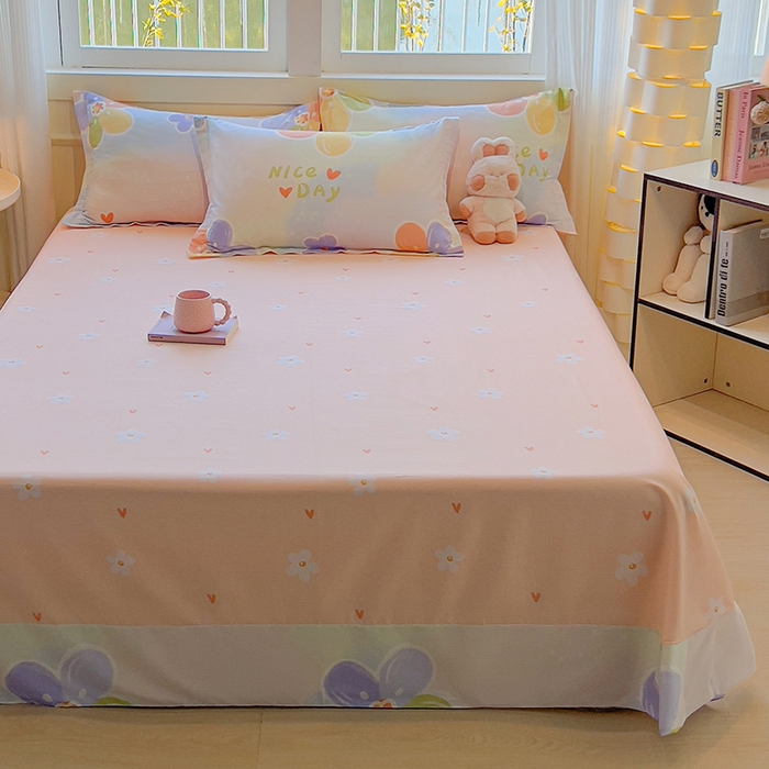 91家纺网 家纺一手货源 找家纺 拾物记 2025新款A类无荧光全喷气12868全棉B版单床单 陌上花B版