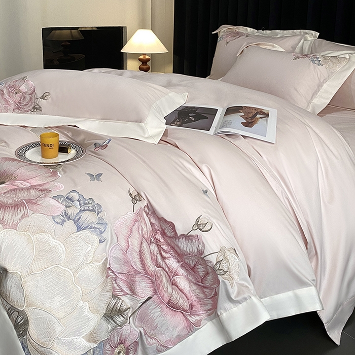 91家纺网 家纺一手货源 找家纺 优悦生活馆 2025新疆长绒棉花迹四件套【控价领券后标准不低于268】 花迹-杏花粉