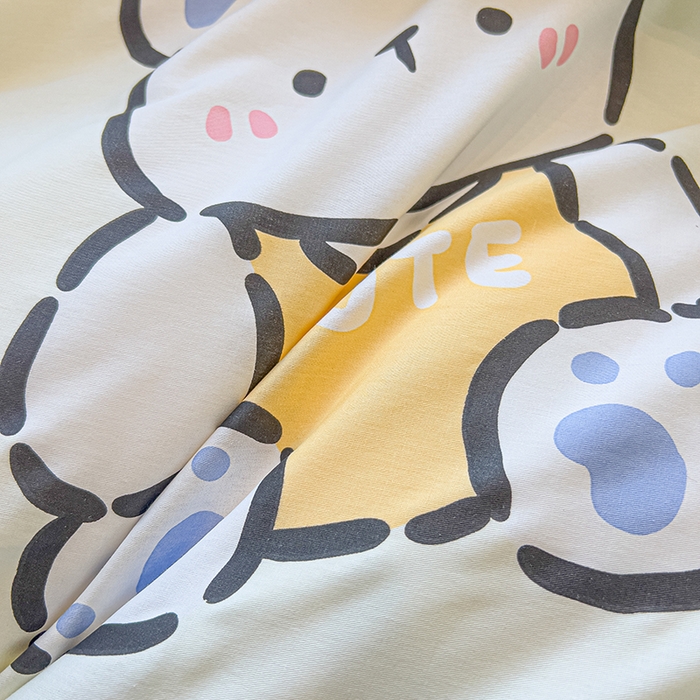 91家纺网 家纺一手货源 找家纺 拾物记 2025新款A类无荧光全喷气全棉12868单床单 爱心熊熊