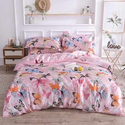 经年 2025新款丝绸印花冰丝四件套 蝴蝶飞舞