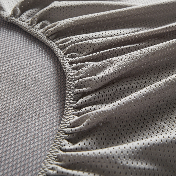 91家纺网 家纺一手货源 找家纺 阿亮家居 2025新款凉席三明治刺绣可水洗碳光冰丝席宽包边艾香系列 艾香冰丝床笠饼干-灰