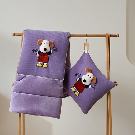 枕芯真意 2025新款灯芯绒可爱立体卡通抱枕被被子被芯 香芋紫-水晶绒