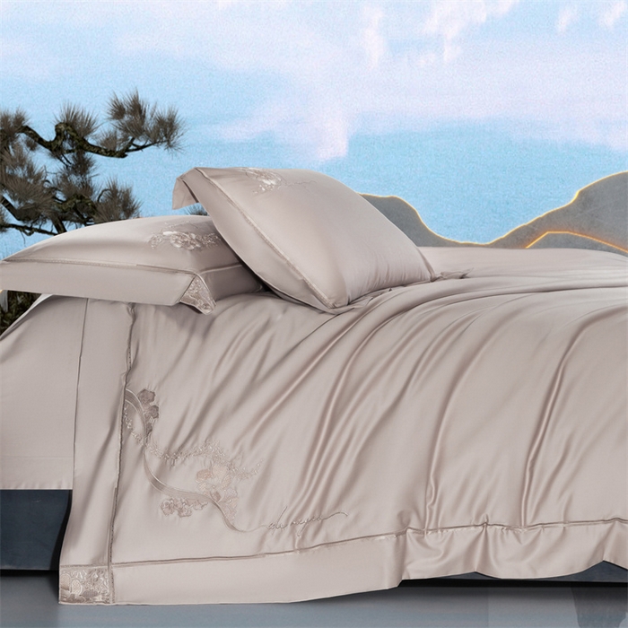 91家纺网 家纺一手货源 找家纺 高大尚婚庆馆 2025新款长绒棉高端绣花四件套-罗曼蒂 罗曼蒂香槟金