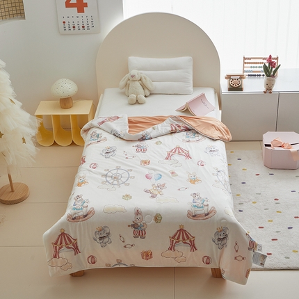 荷马之梦 2025新款A类原创手绘风针织棉凉感大豆儿童夏被 马戏团B