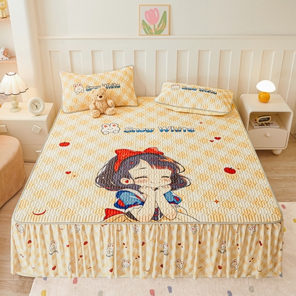 91家纺网 家纺一手货源 找家纺 （总）希廷顿 2025新款大版印花乳胶凉席床裙款三件套