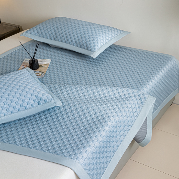 91家纺网 家纺一手货源 找家纺 阿亮家居 2025新款凉席凉豆豆软席床席款 异空间-海盐蓝