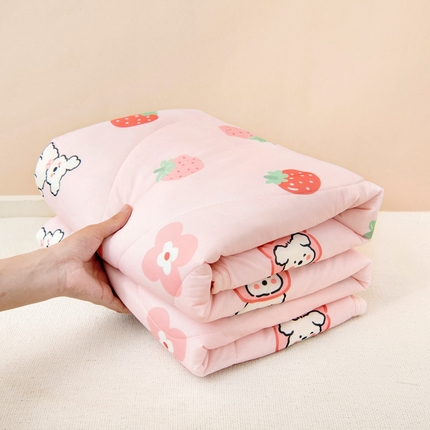 91家纺网 家纺一手货源 找家纺 鱼宝2025新款凉感丝夏被夏凉被空调被 甜甜草莓