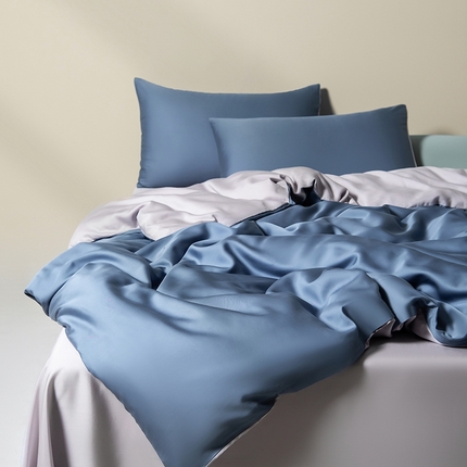 91家纺网 家纺一手货源 找家纺 Mr.pig猪先生水洗棉 2025新款莱赛尔天丝四件套-风格二 伊连青-气质灰