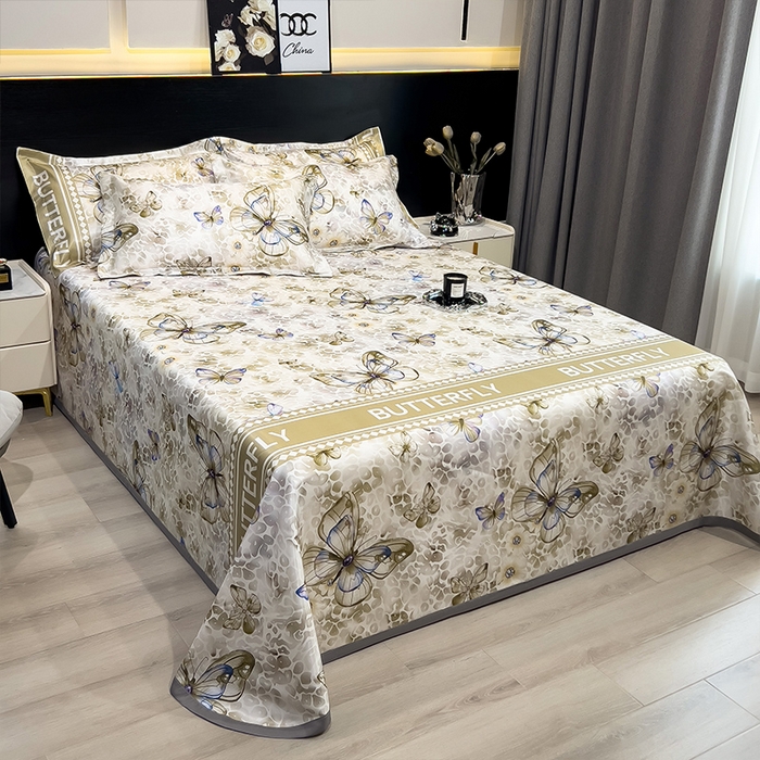 91家纺网 家纺一手货源 找家纺 柏薇 2025新款冰丝床单款凉席三件套系列 天空之境