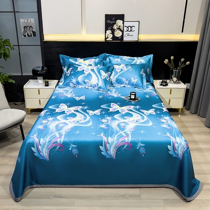 91家纺网 家纺一手货源 找家纺 （总）柏薇 2025新款冰丝床单款凉席三件套