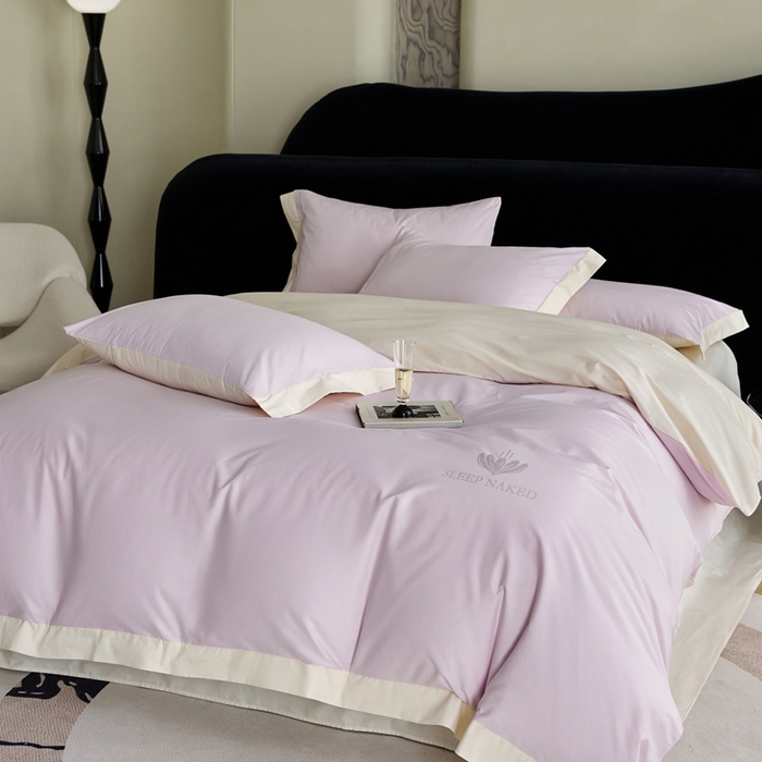 91家纺网 家纺一手货源 找家纺 金奇达家纺 2025春夏新款【特洛伊】红金裸盖™棉全棉纯棉红金裸盖棉四件套标准号全网控价（折后券后）不低于199元） 特洛伊-云烟紫