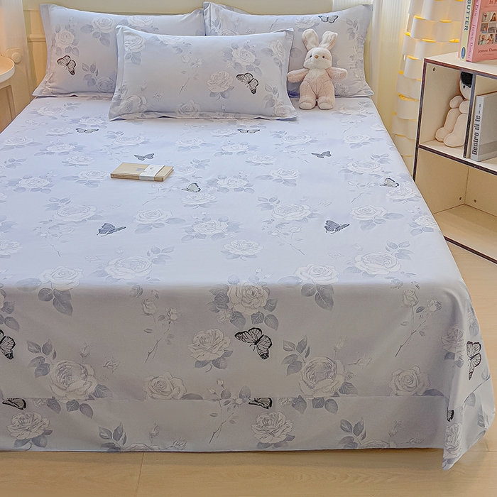 91家纺网 家纺一手货源 找家纺 拾物记 2025新款A类无荧光全喷气全棉12868单床单 蝴蝶飞飞