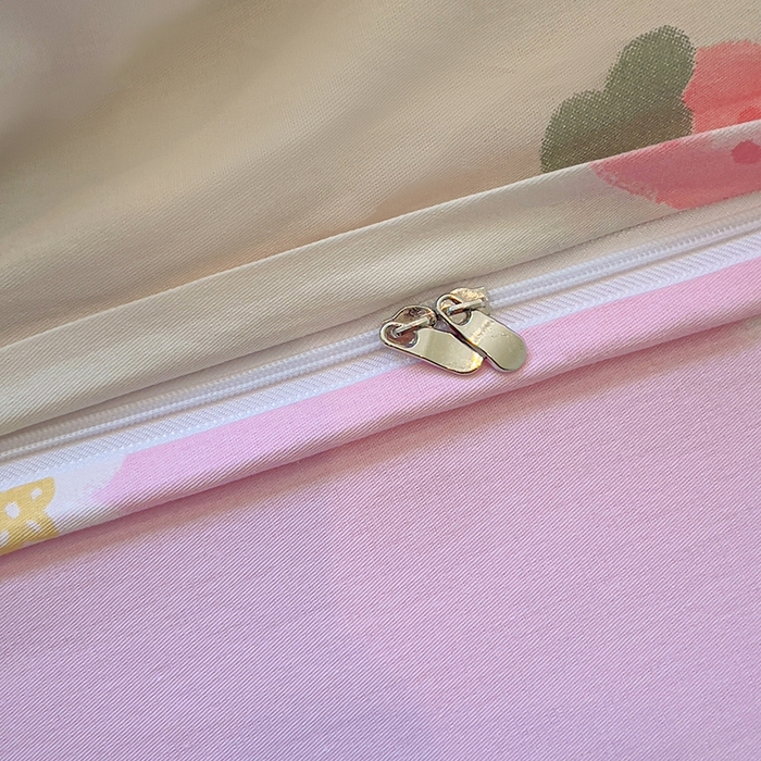 91家纺网 家纺一手货源 找家纺 拾物记 2025新款A类无荧光全喷气全棉12868单被套 花间小兔