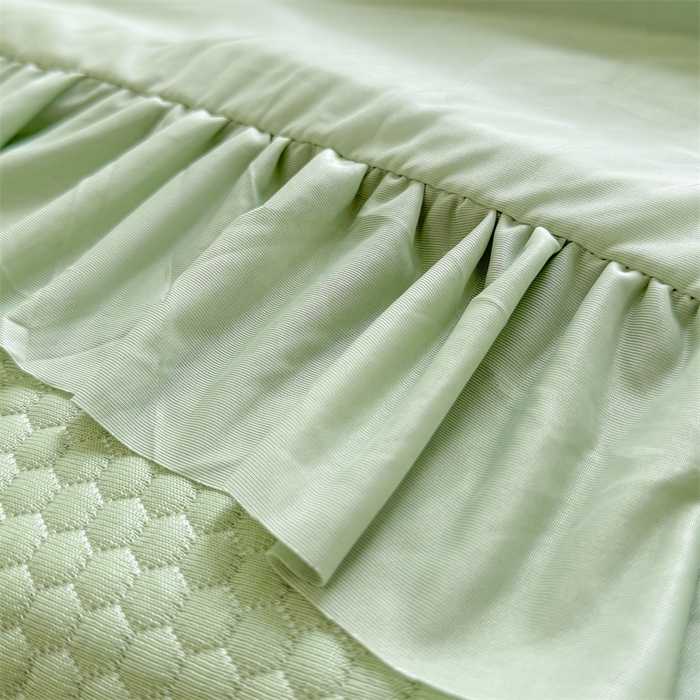 91家纺网 家纺一手货源 找家纺 恒爱家纺 2025新款冰丝国色天香夏被床盖四件套 橄榄绿