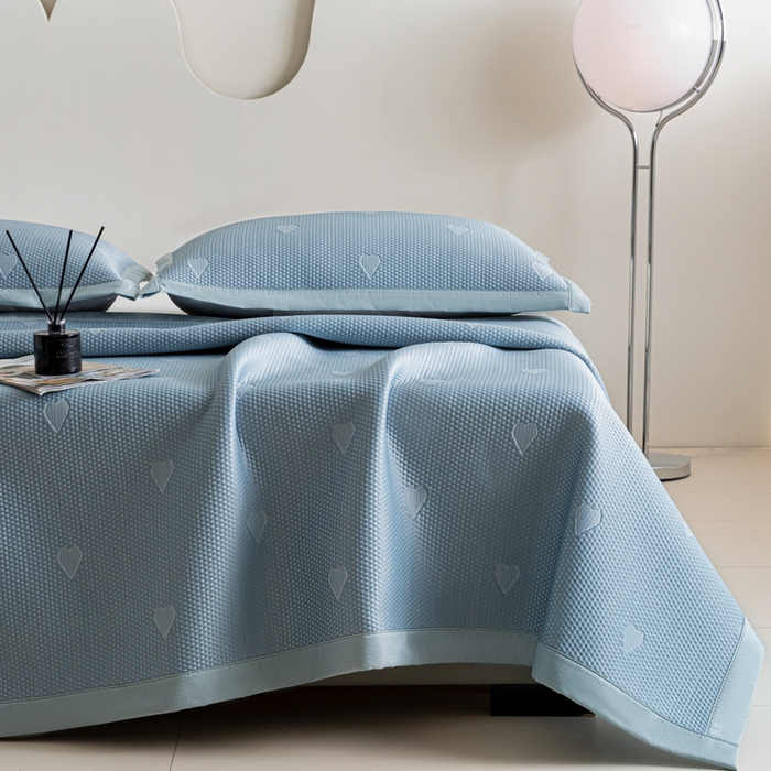 91家纺网 家纺一手货源 找家纺 阿亮家居 2025新款凉席凉豆豆软席床席款 心相印-海盐蓝