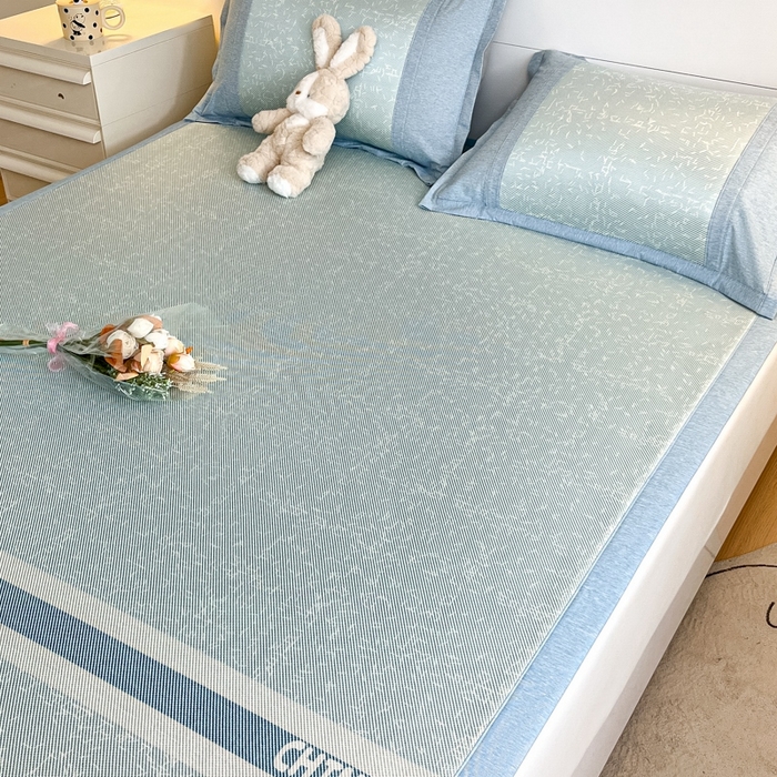 91家纺网 家纺一手货源 找家纺 阿亮家居 2025新款印花冰藤席凉席 瑰丽