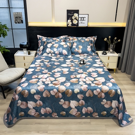 柏薇 2025新款冰丝床单款凉席三件套系列 绿意