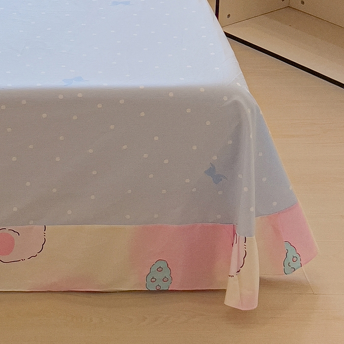 91家纺网 家纺一手货源 找家纺 拾物记 2025新款A类无荧光全喷气12868全棉B版单床单 可欣兔B版