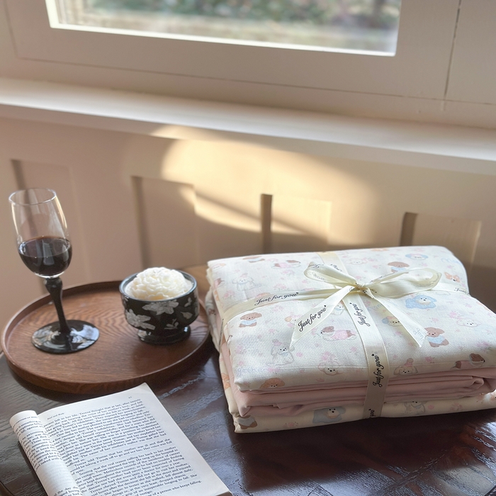 91家纺网 家纺一手货源 找家纺 吉象双层纱叠拍四件套 泡芙狗狗