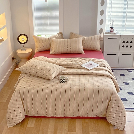 91家纺网 家纺一手货源 找家纺 （总）于果 2025新款全棉双层纱四件套（第三批）