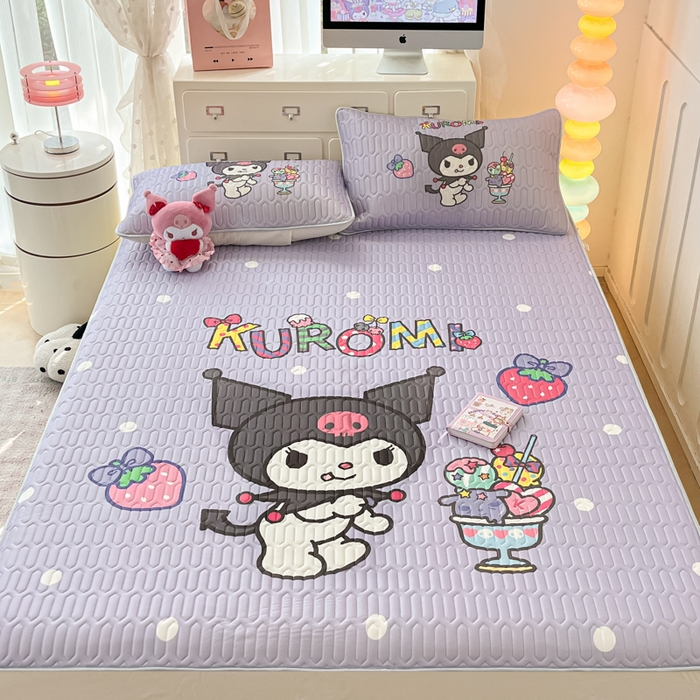 91家纺网 家纺一手货源 找家纺 金爱家 2025新款三丽鸥乳胶凉席大版床笠款 床笠款凉席-夏日冰爽