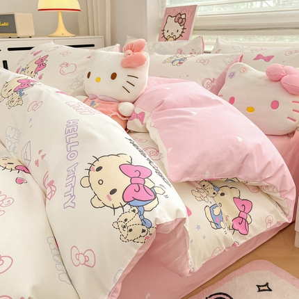 91家纺网 家纺一手货源 找家纺 （总）暮思家居 2025新款正版授权三丽鸥小版全棉四件套系列（第二批）