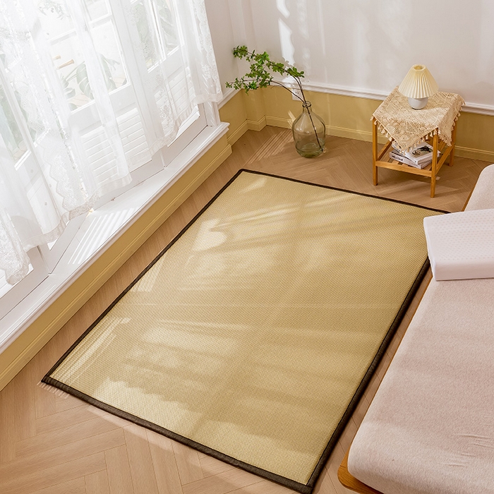 91家纺网 家纺一手货源 找家纺 阿亮家居 2025新款包边工艺凉感冰藤地铺睡垫系列凉席地垫 绿冰藤