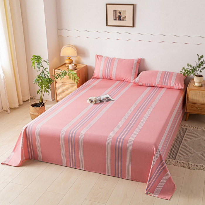 91家纺网 家纺一手货源 找家纺 阿亮家居 2025新款原棉老粗布床单系列 气质粉