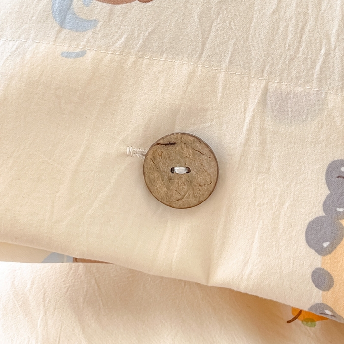 91家纺网 家纺一手货源 找家纺 星窝家纺 2025新款纽扣款水洗棉印花四件套 嘟嘟熊