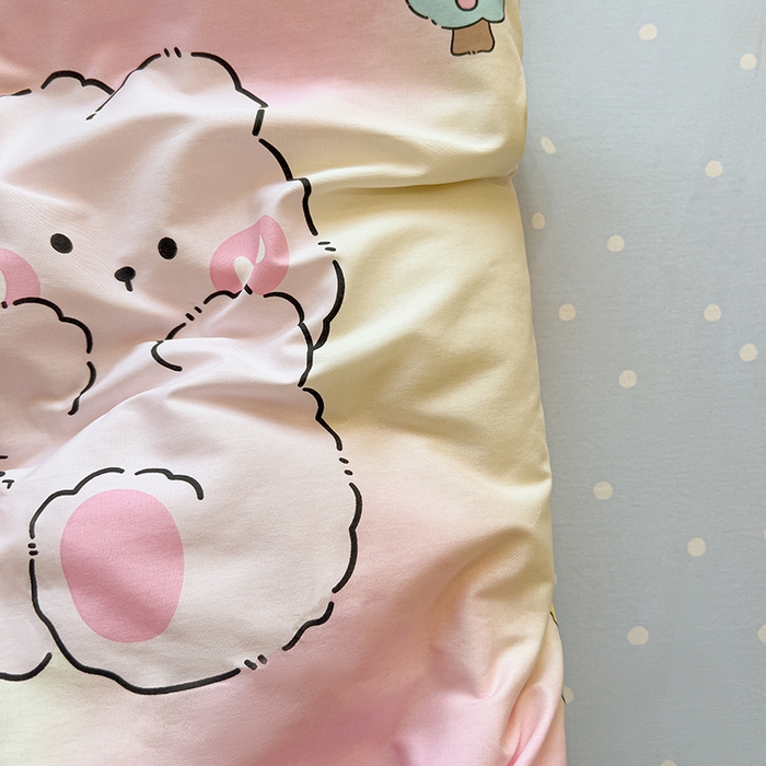 91家纺网 家纺一手货源 找家纺 拾物记 2025新款A类无荧光全喷气全棉12868四件套 可欣兔