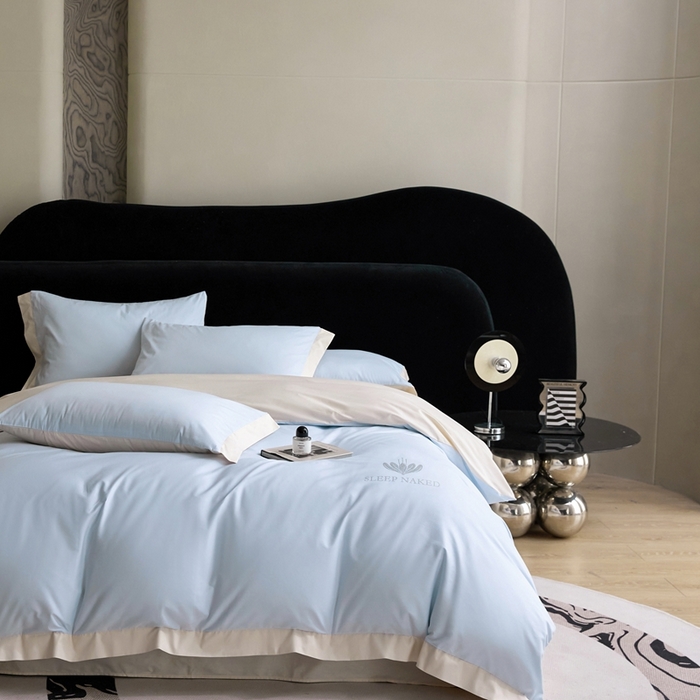 91家纺网 家纺一手货源 找家纺 金奇达家纺 2025春夏新款【特洛伊】红金裸盖™棉全棉纯棉红金裸盖棉四件套标准号全网控价（折后券后）不低于199元） 特洛伊-湖蓝