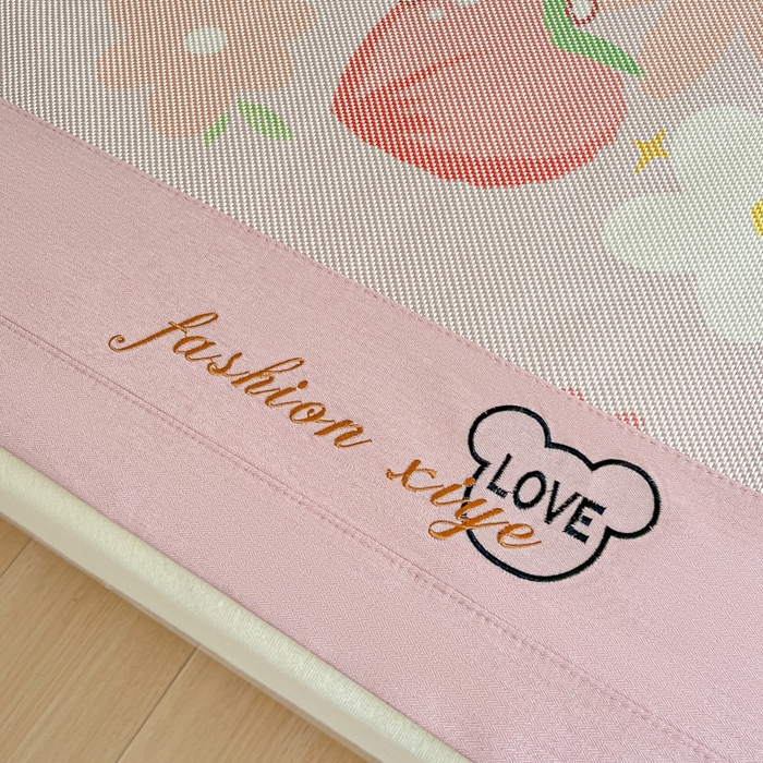 91家纺网 家纺一手货源 找家纺 阿亮家居 2025新款印花冰藤席凉席 兔粉