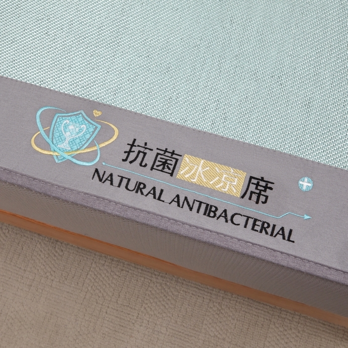 91家纺网 家纺一手货源 找家纺 阿亮家居 2025新款冰藤席凉席三件套包边抗菌刺绣款冰藤凉席 绿色-床笠款