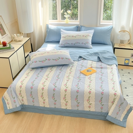 寐眠 2025新款全棉印花夏被 夏被四件套 森语