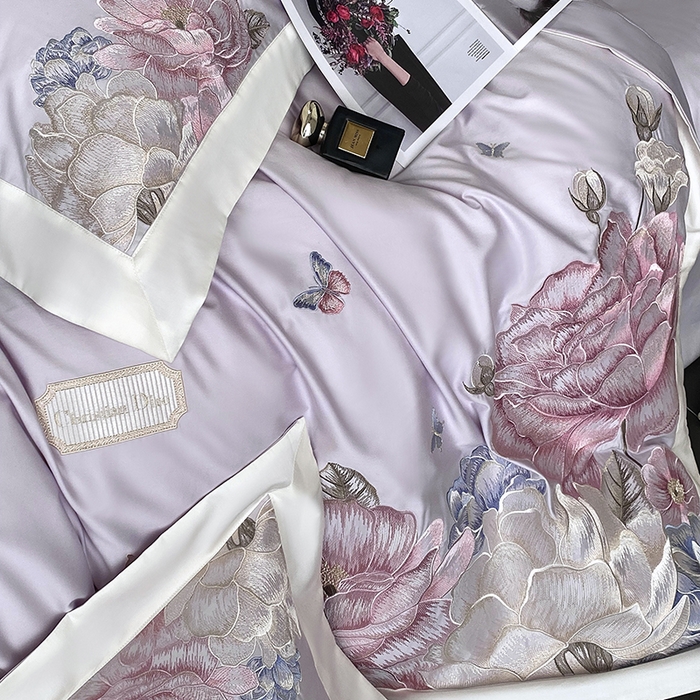 91家纺网 家纺一手货源 找家纺 优悦生活馆 2025新疆长绒棉花迹四件套【控价领券后标准不低于268】 花迹-霞光紫