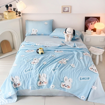 91家纺网 家纺一手货源 找家纺 （总）倾慕家纺 2025新款水洗棉小花边夏被