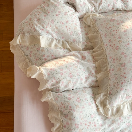 91家纺网 家纺一手货源 找家纺 （总）TT.one 塔塔家居 2025新款全棉双层纱复古立体花边系列