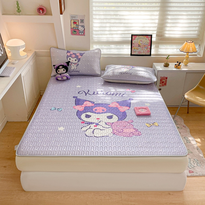 91家纺网 家纺一手货源 找家纺 金爱家 2025新款三丽鸥乳胶凉席大版床笠款 床笠款-休闲库洛米