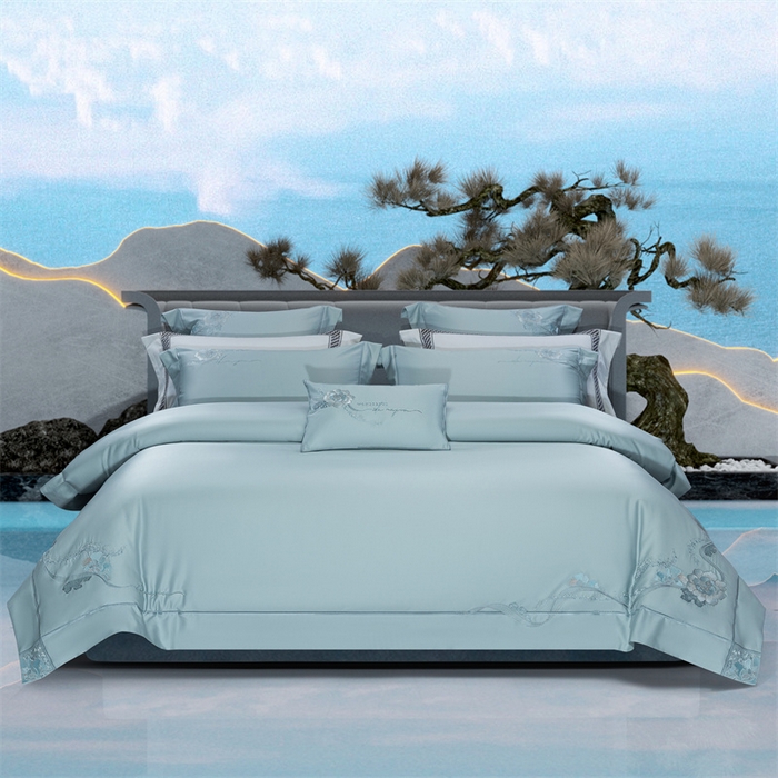 91家纺网 家纺一手货源 找家纺 高大尚婚庆馆 2025新款长绒棉高端绣花四件套-罗曼蒂 罗曼蒂水晶兰