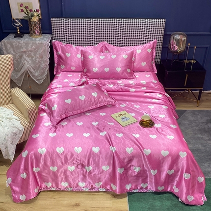 91家纺网 家纺一手货源 找家纺 （总）经年 2025新款丝绸印花夏被四件套