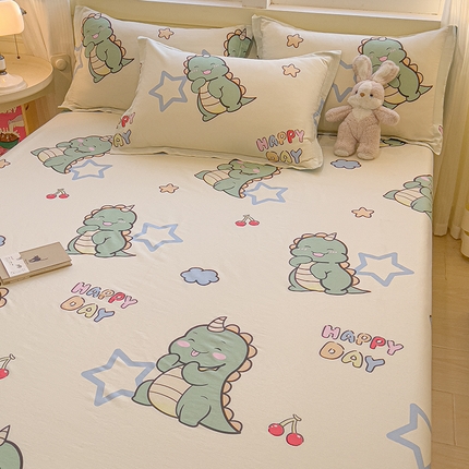 拾物记 2025新款A类无荧光全喷气全棉12868单床单 恐龙乐园