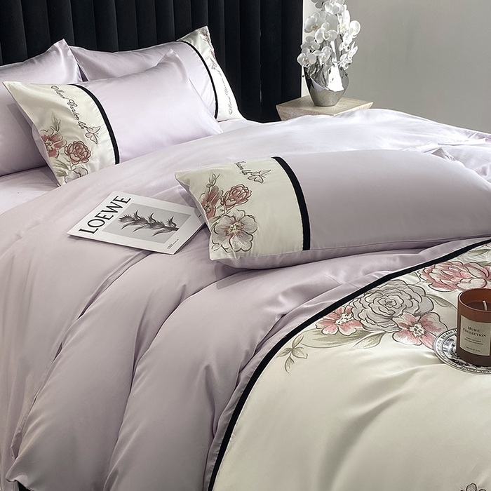 91家纺网 家纺一手货源 找家纺 优悦生活馆 2025新疆长绒棉花团锦簇四件套【价领券后标准不低于268】 花团锦簇-流沙紫