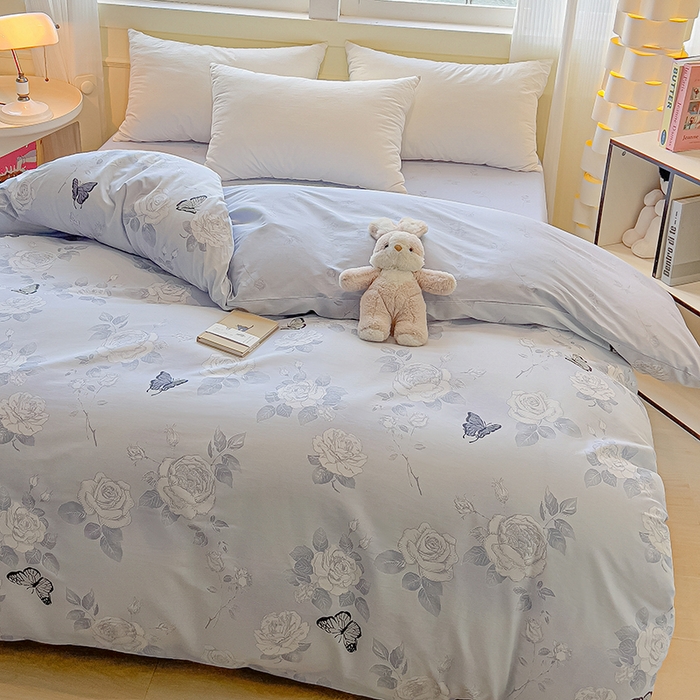 91家纺网 家纺一手货源 找家纺 拾物记 2025新款A类无荧光全喷气全棉12868单被套 蝴蝶飞飞