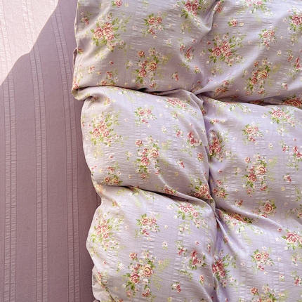 91家纺网 家纺一手货源 找家纺 王朝国际 2025新款皱皱棉印花四件套 花舞