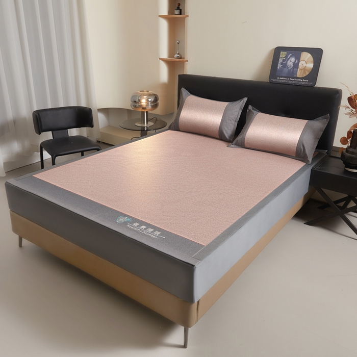 91家纺网 家纺一手货源 找家纺 琪琪阁 2026新款印尼藤双面凉席 清新粉